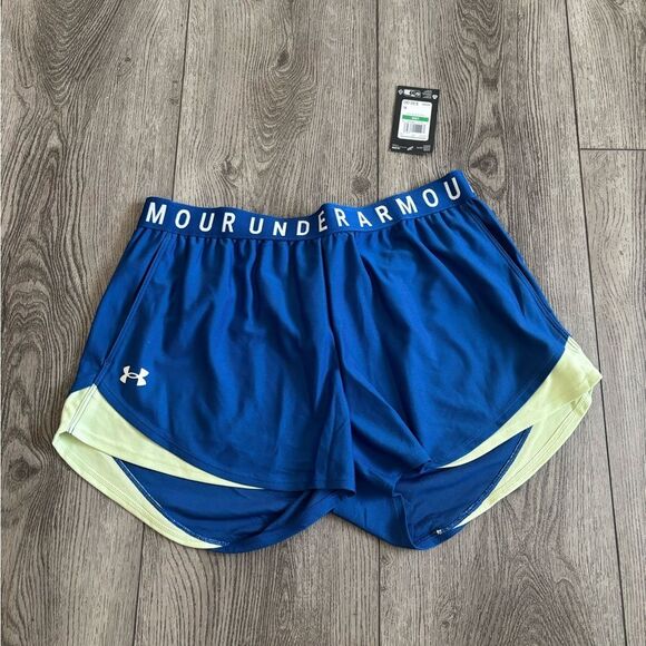 Under Armour Blue and green Athletic Shorts - Picture 1 of 4